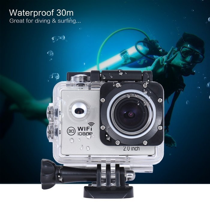Andoer Action Camera 1080P FHD 30fps 14MP Novatek NTK96655 Waterproof 30m WiFi 2.0" LCD 170 Degree Wide Angle... N3