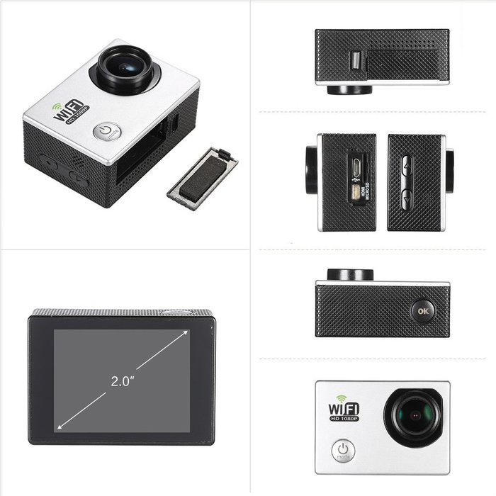 Andoer&reg; Wifi Action Sports Camera DV Cam Full HD 2.0" LCD 12MP 1080P 30FPS 140 Degree Wide Lens Waterproof for... N18