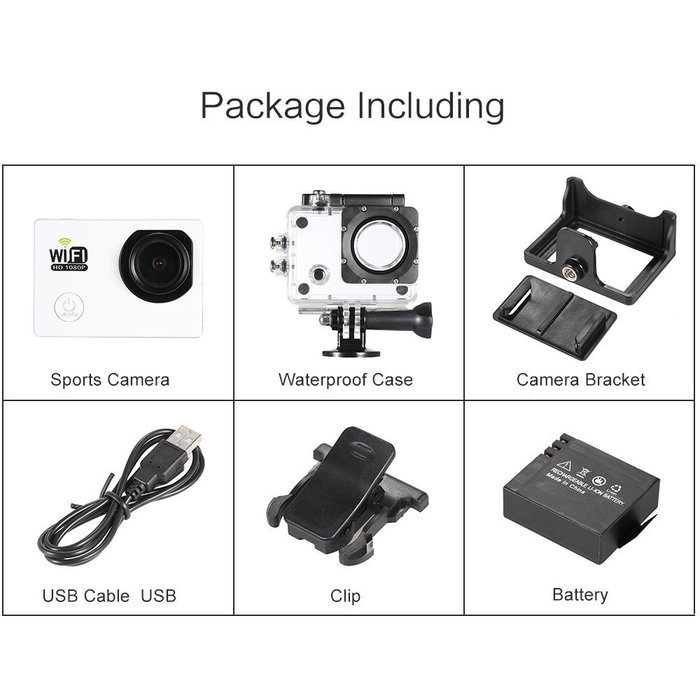 Andoer&reg; Wifi Action Sports Camera DV Cam Full HD 2.0" LCD 12MP 1080P 30FPS 140 Degree Wide Lens Waterproof for... N21