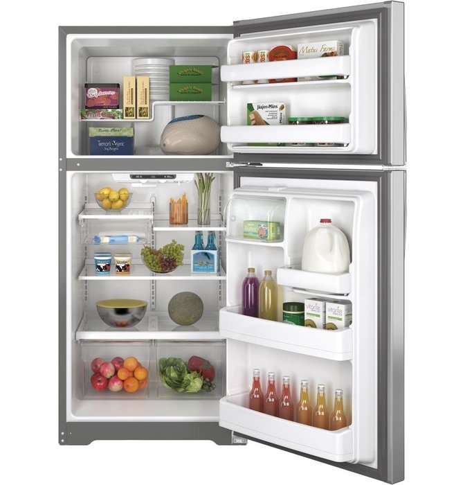 GE GTE18ISHSS 18.2 Cu. Ft. Stainless Steel Top Freezer Refrigerator - Energy Star