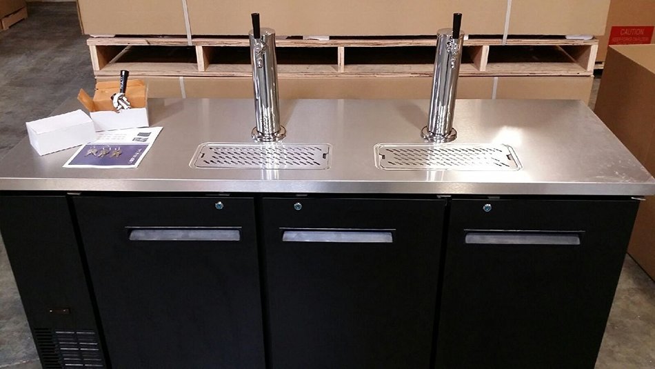 72" Beer Keg Dispenser Kegerator Refrigerator w/ Stainless Top + 2 Taps! &hellip;