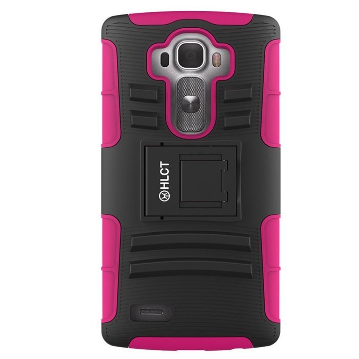 LG G4 Case, HLCT Rugged Shock Proof Dual-Layer PC and Soft Silicone Case With Built-In Kickstand for LG G4 (2015... N6