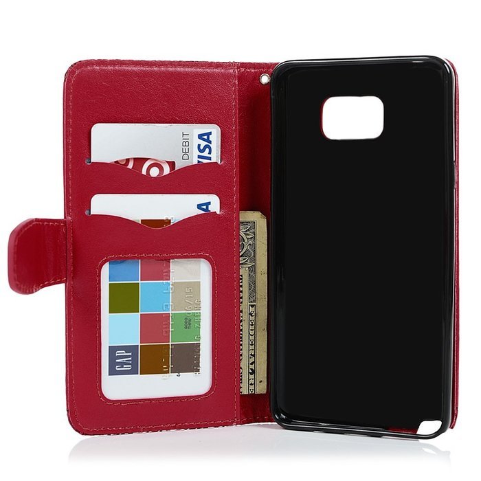 Note 5 Case,Samsung Galaxy Note 5 Case - Wallet Slim Fit Folio Stand 3D Basso-relievo PU Leather Flip Case with... N15