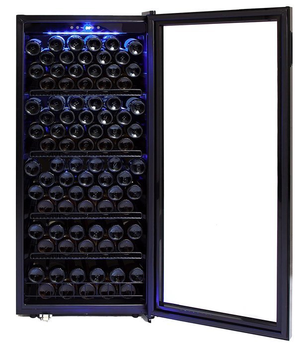 Whynter FWC-1201BB 120 Bottle Freestanding Wine Cabinet Refrigerator, Black N4
