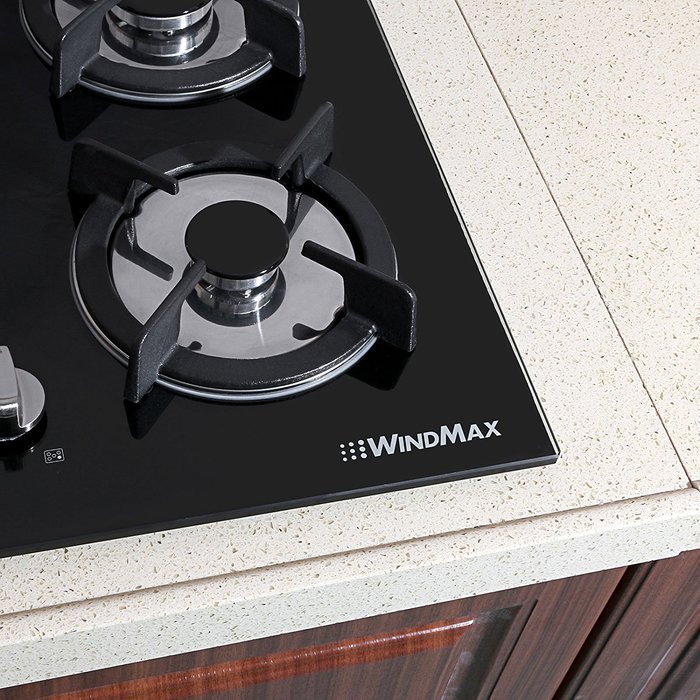 30 Inch New Fashion Black Tempered Glass Kitchen 5 Burner Gas CookTop Built-in Style N3