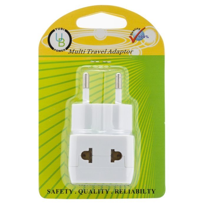 Yubi Power 2 in 1 Universal Travel Adapter with 2 Universal Outlets - Built in Surge Protector - 3 Pack - Black... N77