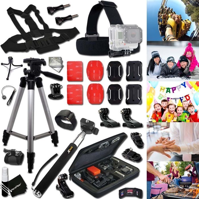 Xtech&reg; FAMILY & FRIENDS Accessories KIT for GOPRO HERO4 SESSION, HERO4, HERO 4 3+ 3 2 1 Hero4 Hero3 Hero2, Hero... N2