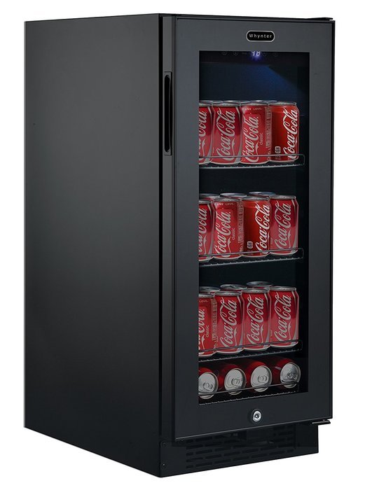 Whynter BBR-801BG Built-in Glass 80-Can Capacity Beverage Refrigerator, 3.4 cu. ft., Black