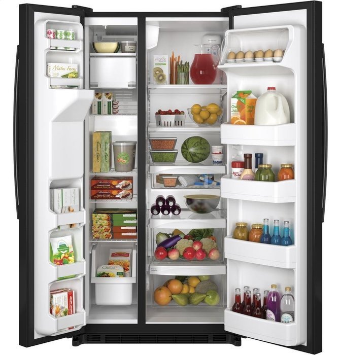 GE GSE22ETHBB 21.8 Cu. Ft. Black Side-By-Side Refrigerator - Energy Star