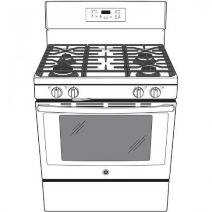 GE JGB645DEKWW 30" Gas Freestanding Range with 4 Burners, Sealed Burner, Storage Drawer, 5.0 cu. ft. Primary Oven...