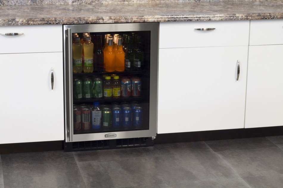 Marvel ML24BCG0RS Beverage Center, Glass Door, Right Hinge, 24-Inch, Stainless Steel