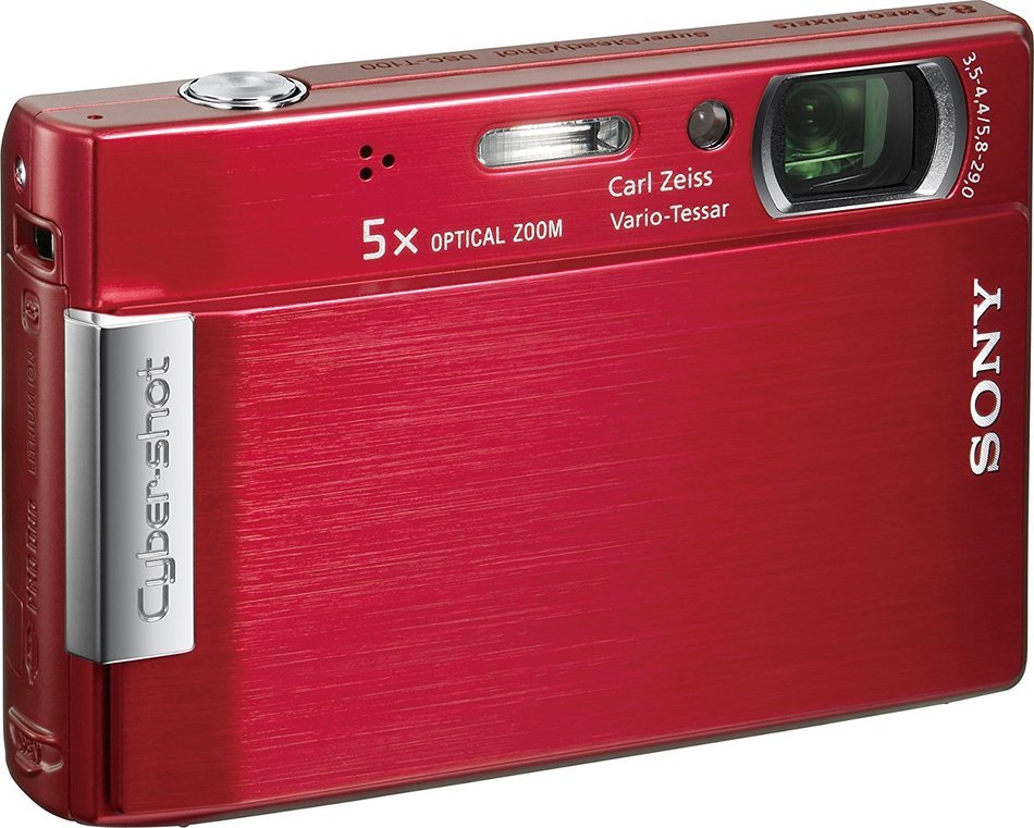 Sony Cybershot DSC-T100 8MP Digital Camera with 5x Optical Zoom and Super Steady Shot (Red) N11