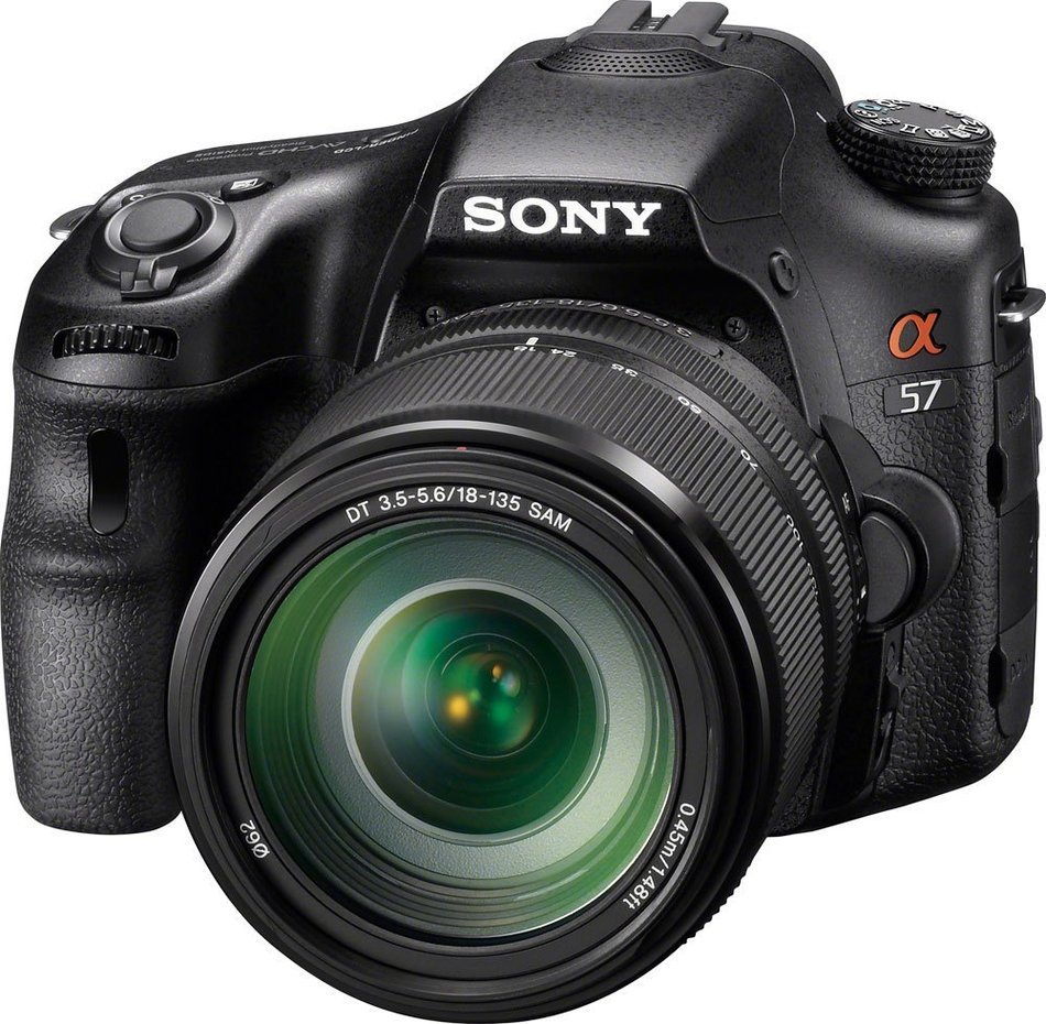 Sony Alpha SLT-A57M 16.1 MP Exmor APS HD CMOS Sensor DSLR with Translucent Mirror Technology and 18-135mm Lens N12