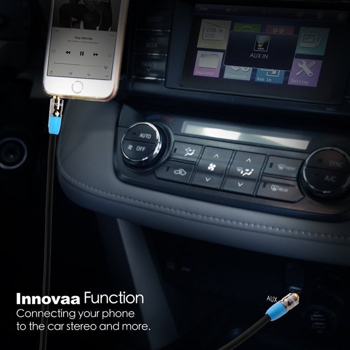 AUX Audio Cable, INNOVAA Universal Stereo Audio Male to Male 3.5mm AUX Cable - 20 Feet N3