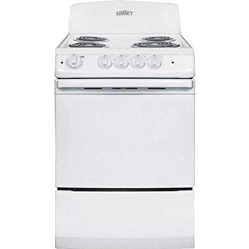 Summit RE241W 24" Electric Range with 3 cu. ft. Oven 6" Coil Burners Waist-High Broiler Color Matched Handle Color... N2