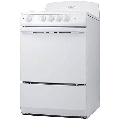 Summit RE241W 24" Electric Range with 3 cu. ft. Oven 6" Coil Burners Waist-High Broiler Color Matched Handle Color... N3