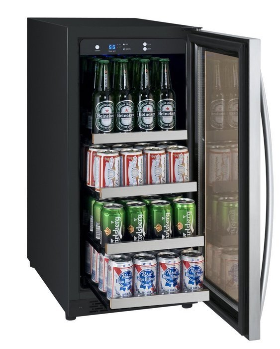 Allavino FlexCount VSBC15-SSRN - 15" Wide Beverage Center - Black/SS - Right Hinge N2