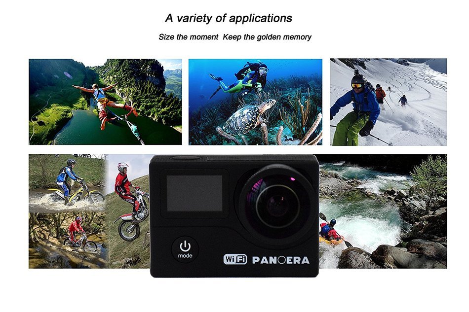 Panoera Z20 2.0inch Dual Screen WIFI 4K Waterproof Sports Action Camera with Li-ion Rechargeable and FREE Waterproof...