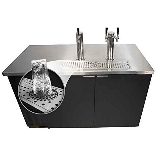 Direct Draw 3 Kegerator Refrigerator in Black with Glass Rinser N2