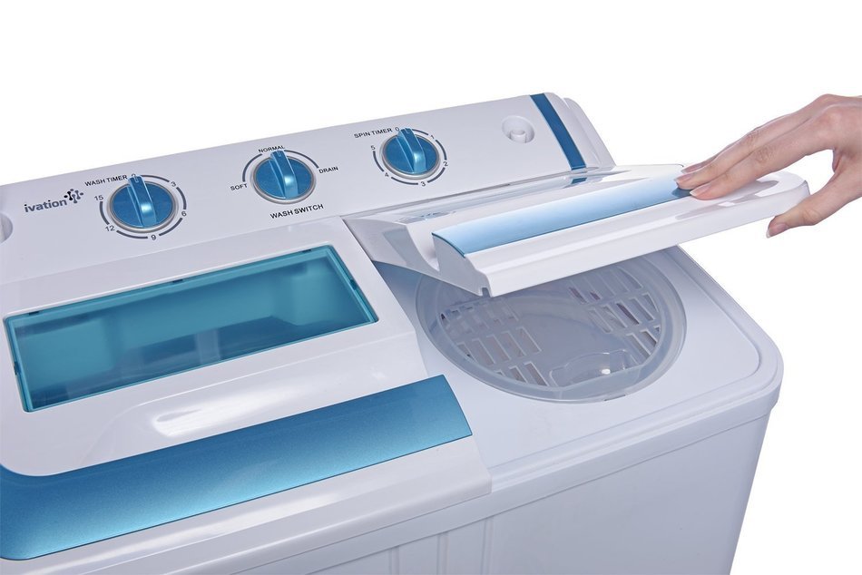 Ivation Small Compact Portable Washing Machine &ndash; Twin Tub Washer & Spin with 12.12 Lb. Wash Capacity & 7.7 Lb....