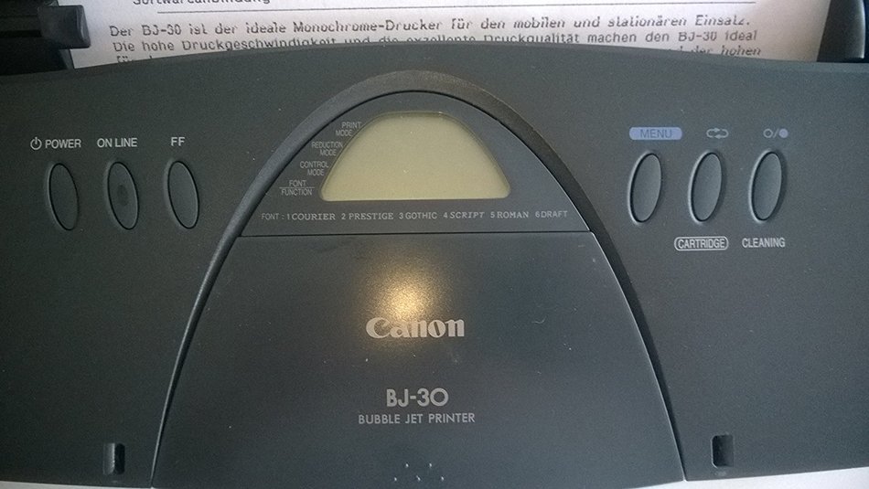 Canon BJ-30 Inkjet Printer Travel portable N3