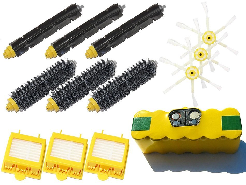 Replacement iRobot Roomba 780 Battery, Filters, 6-Arm Side Brush, Bristle Brush, Flexible Beater Brush - Kit Includes...