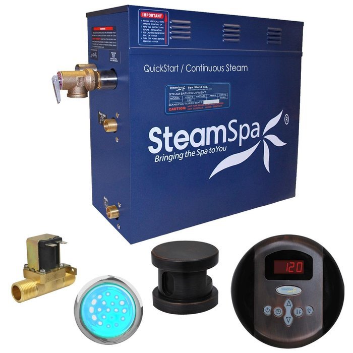 Steam Spa IN900OB-A Indulgence 9 KW Quick Start Acu-Steam Bath Generator Package with Built-In Auto Drain, Oil... N4