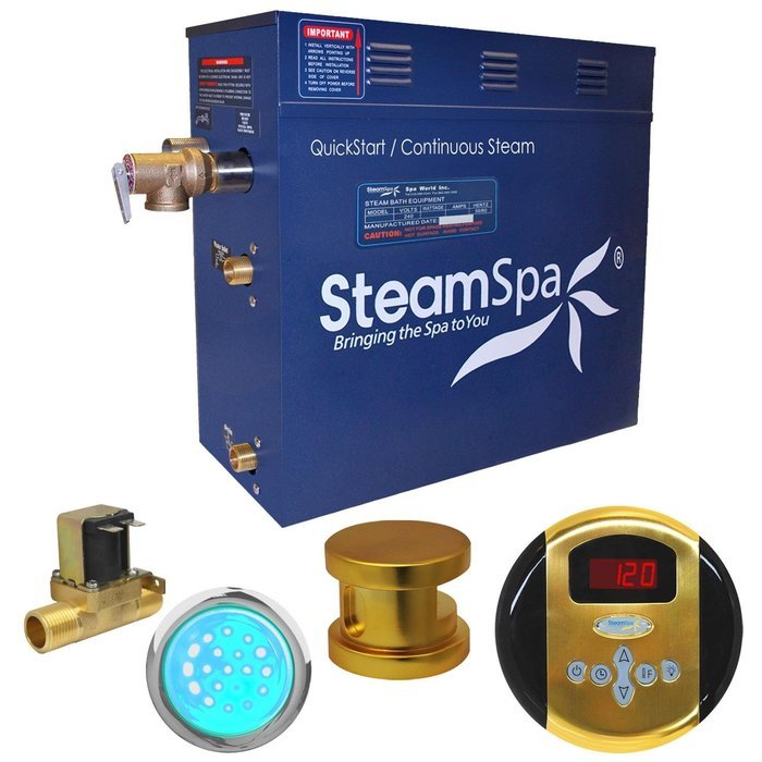Steam Spa IN900OB-A Indulgence 9 KW Quick Start Acu-Steam Bath Generator Package with Built-In Auto Drain, Oil... N6