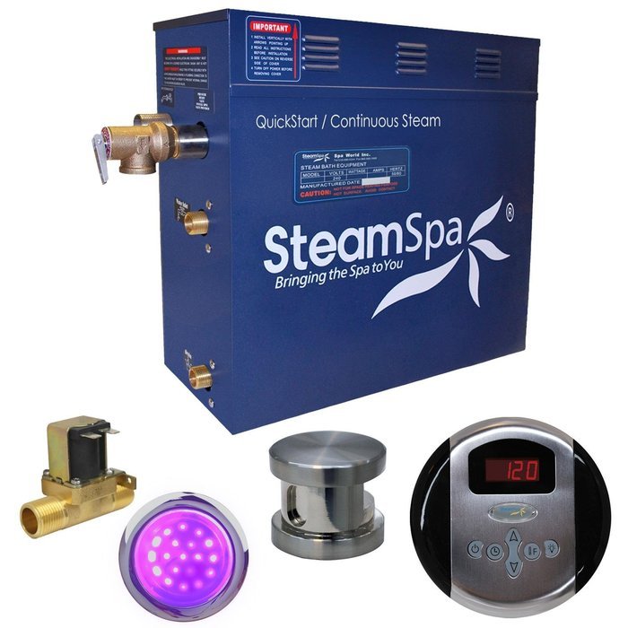 Steam Spa IN900OB-A Indulgence 9 KW Quick Start Acu-Steam Bath Generator Package with Built-In Auto Drain, Oil... N7