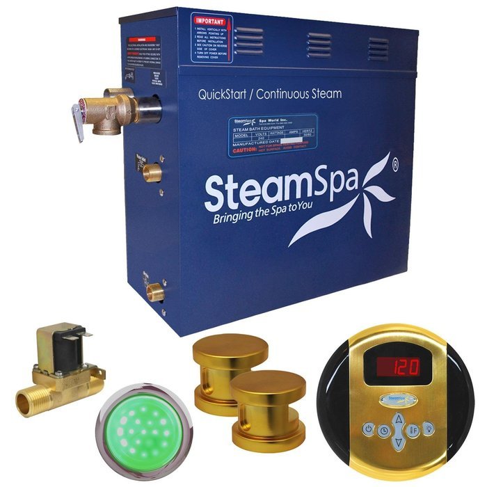 Steam Spa IN900OB-A Indulgence 9 KW Quick Start Acu-Steam Bath Generator Package with Built-In Auto Drain, Oil... N8