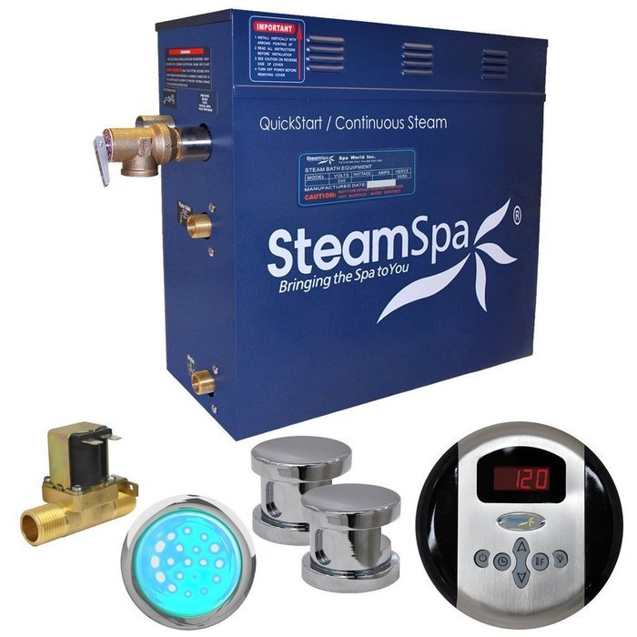 Steam Spa IN900OB-A Indulgence 9 KW Quick Start Acu-Steam Bath Generator Package with Built-In Auto Drain, Oil... N9