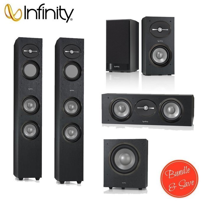 2 Infinity R253 Reference Series 3-Way 5-1/4'' Tweeter Floorstanding Speaker + Infinity R152 Reference Series...