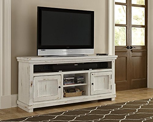Progressive Furniture Willow 64" Console, Distressed White