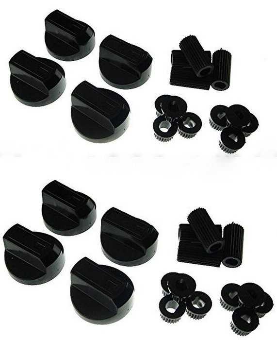 bartyspares Universal Black Control Knobs For Ovens, Cookers And Hobs (Pack Of 8)
