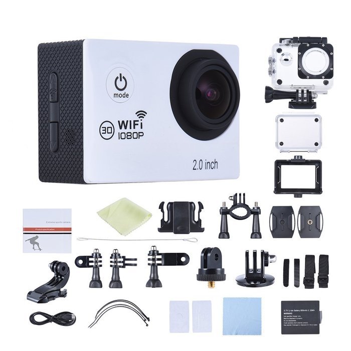 Andoer Action Camera 1080P FHD 30fps 14MP Novatek NTK96655 Waterproof 30m WiFi 2.0" LCD 170 Degree Wide Angle... N10
