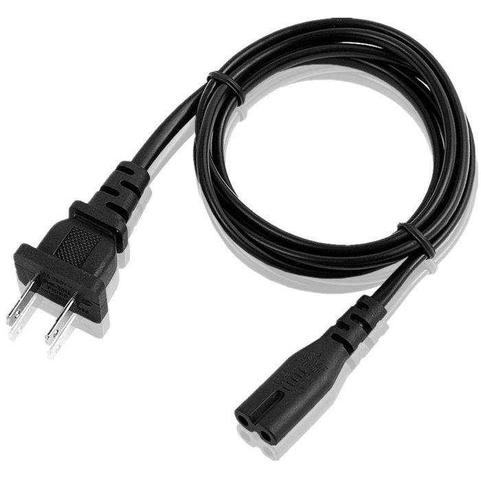 Fosmon 2-Slot to Standard Power Cord (Figure 8 Power Cord / PA-14 - 5FT) Dual Pin Non-Polarized Universal Replacement... N4