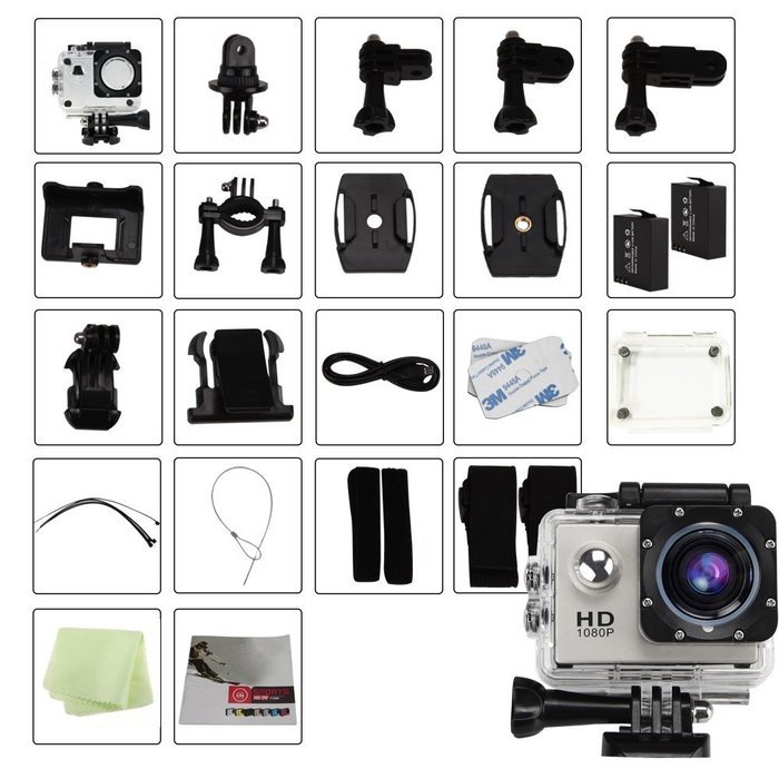 GBB WIFI 12MP 2.0" LCD HD 1080P 170&deg; Wide Angle Sports DV Waterproof Action Camera Camcorder, Update 25mm Diameter... N18