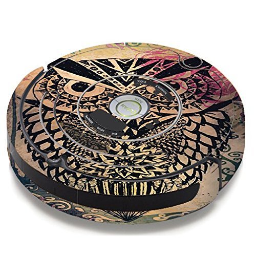 Skin Decal Vinyl Wrap For IRobot Roomba 650 655 Vacuum / Tribal Abstract Owl
