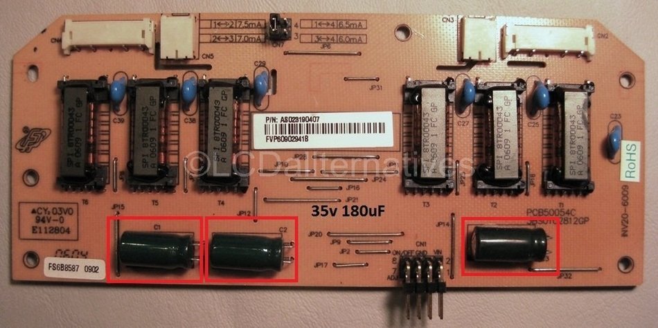 Repair Kit, Viewsonic VP2030b, LCD Monitor, Capacitors, Not the Entire Board N2