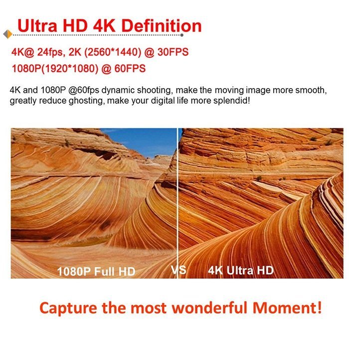 niceEshop(TM) WIFI 4K Ultra HD Sport Action Camera 1080P 60fps HDMI 20MP+ 170 Degree Wide Viewing Angle Waterproof... N3