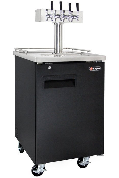 Kegco Commercial Grade Homebrew Kegerator Four Faucet Ball Lock Keg Dispenser Black N13