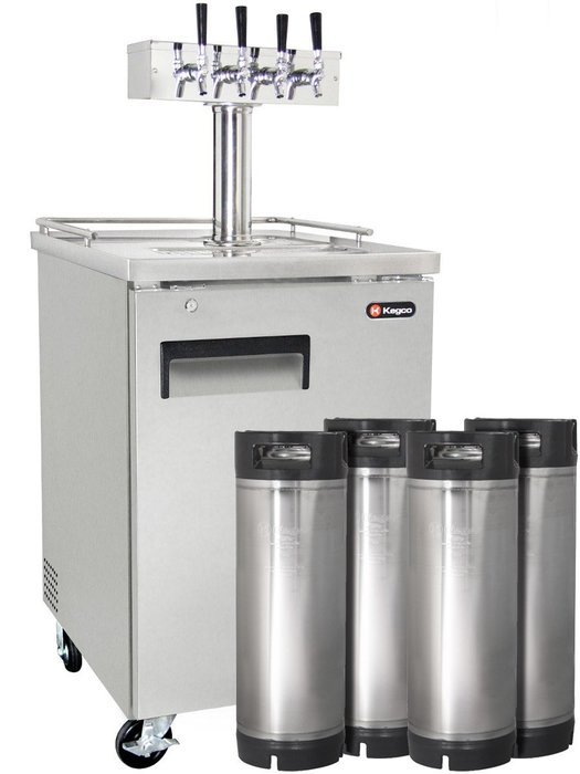 Kegco Commercial Grade Homebrew Kegerator Four Faucet Ball Lock Keg Dispenser Black N19