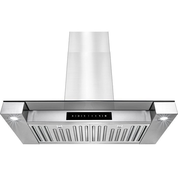 Golden Vantage 30" Stainless Steel Wall Mount Touch Screen Display LED Light Lamp Baffle Filter Convertible Cooking... N7