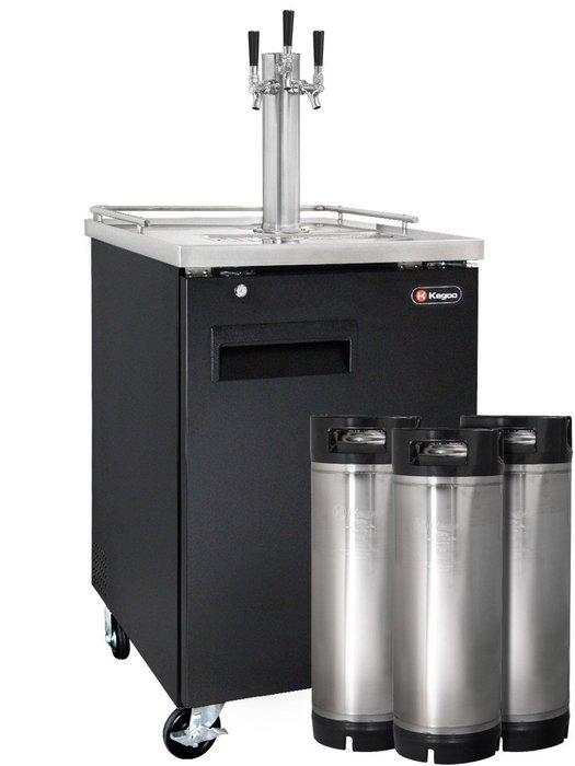 Kegco Commercial Grade Homebrew Kegerator Four Faucet Ball Lock Keg Dispenser Black N23