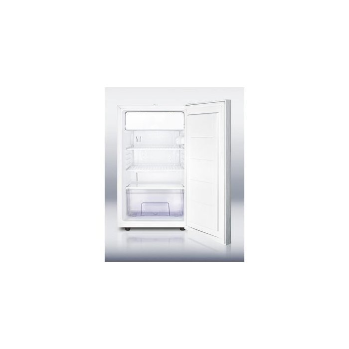Summit CM411L7SSHH: Commercially listed 20" wide counter height refrigerator-freezer with a lock, stainless steel... N2