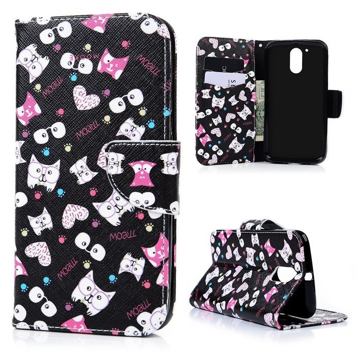 MOTO G4 Case,Motorola MOTO G4 Case - Wallet Flip Stand Case PU Leather Case with Shockproof TPU Inner Bumper Colorful... N36