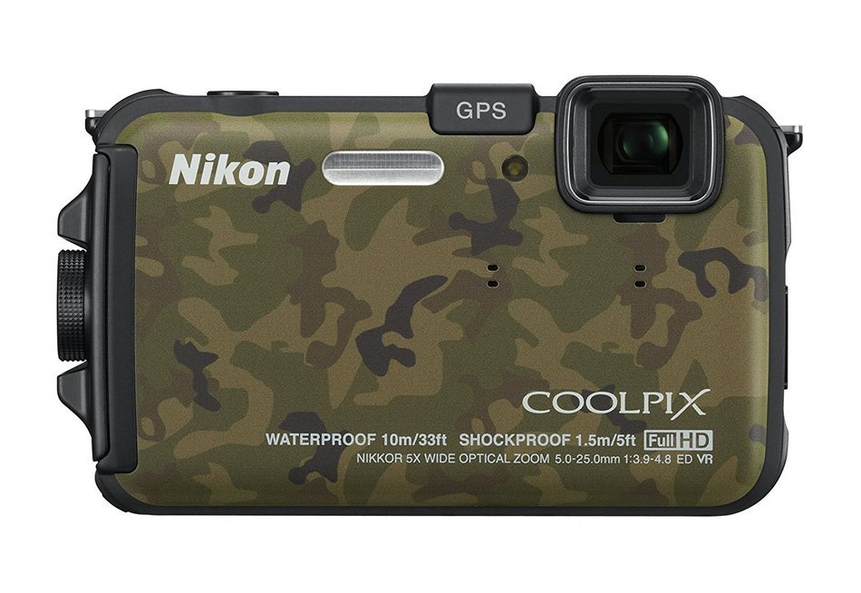 Nikon COOLPIX AW100 16 MP CMOS Waterproof Digital Camera with GPS and Full HD 1080p Video (Camouflage) (OLD MODEL) N2