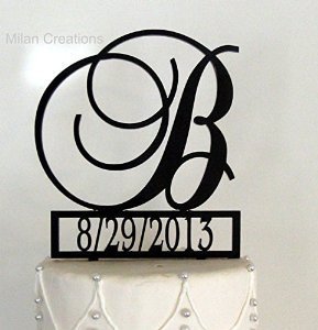 Personalized Custom Mr & Mrs Wedding Cake Topper with Your Last Name and Date N3