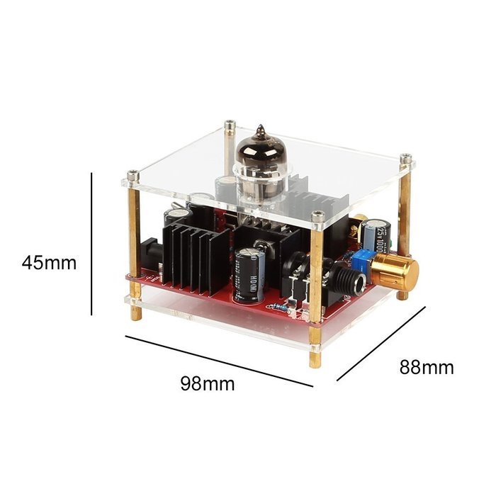 SainSonic 6N11 Tube Headphone Amplifier, Pure Class A for HIFI - US Transparent N2