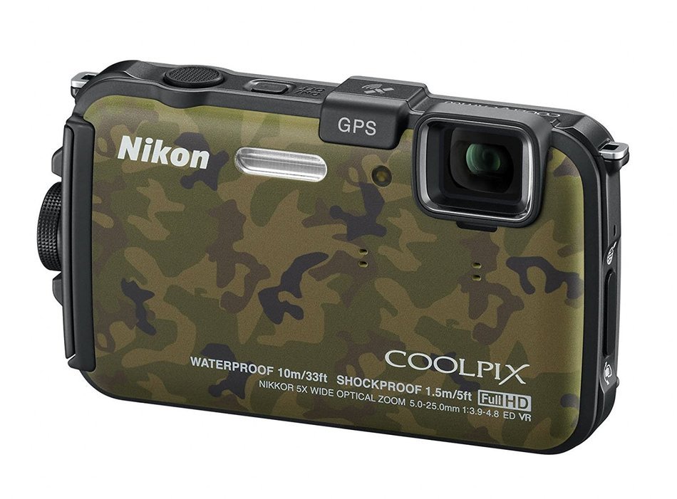 Nikon COOLPIX AW100 16 MP CMOS Waterproof Digital Camera with GPS and Full HD 1080p Video (Camouflage) (OLD MODEL) N4